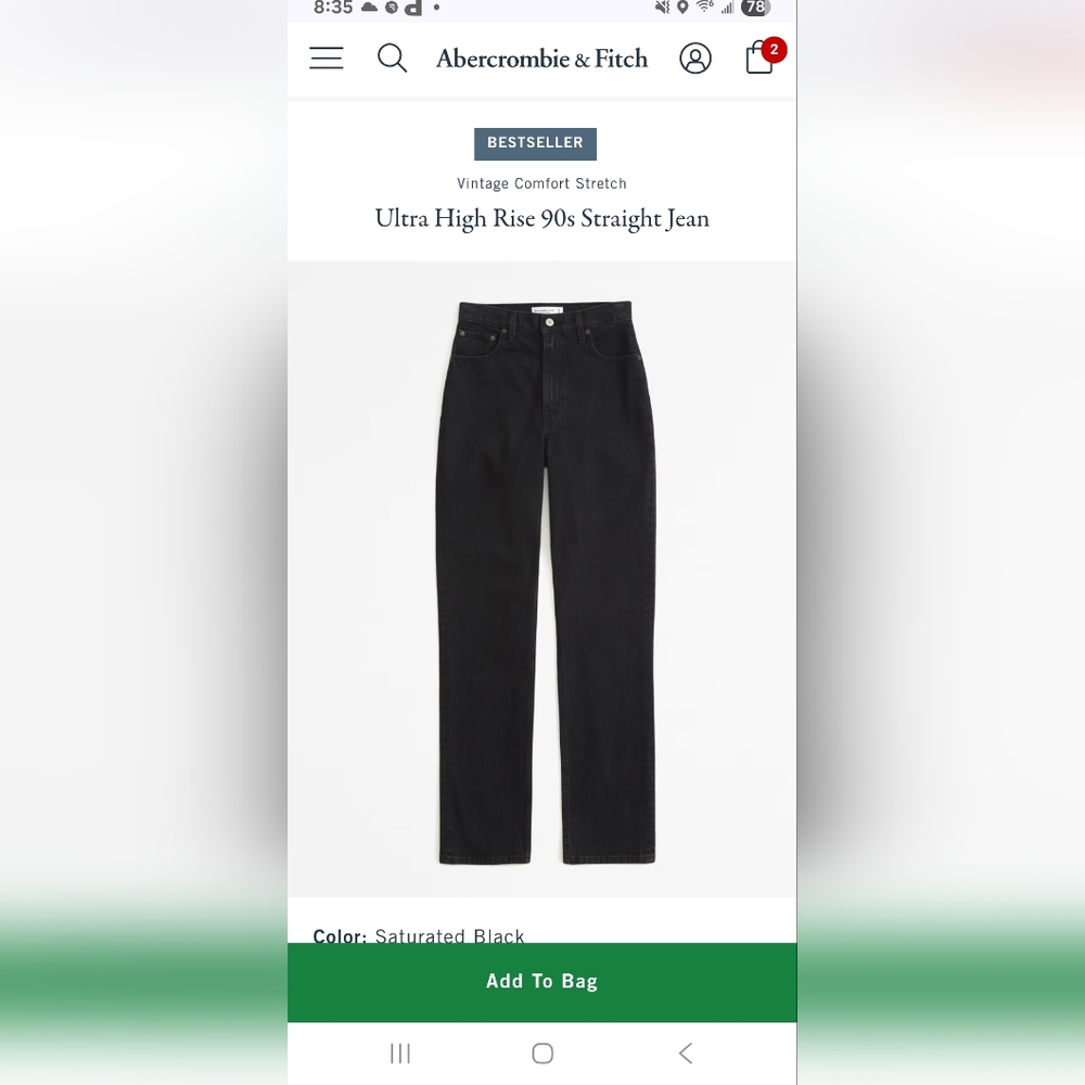 Abercrombie & Fitch Dark Faded Black Jeans